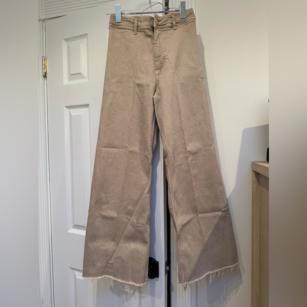 Tan Wide-Leg Pants